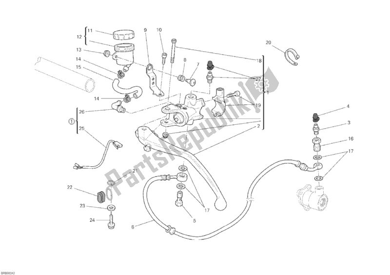 Alle onderdelen voor de Koppeling Hoofdremcilinder van de Ducati Monster 1100 USA 2010